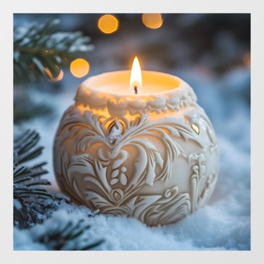 Christmas Candle Raamsticker (Vel)