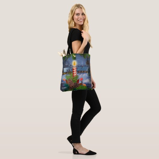 Christmas candle tote bag (Op model)