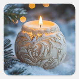 Christmas Candle Vierkante Sticker