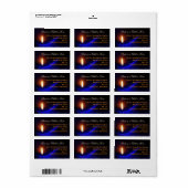 Christmas Candle Wide Retour Adreslabels Etiket (Full Sheet)
