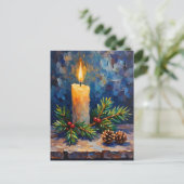 Christmas Candle with Pine Briefkaart (Staand voorkant)