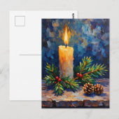 Christmas Candle with Pine Briefkaart (Voorkant / Achterkant)