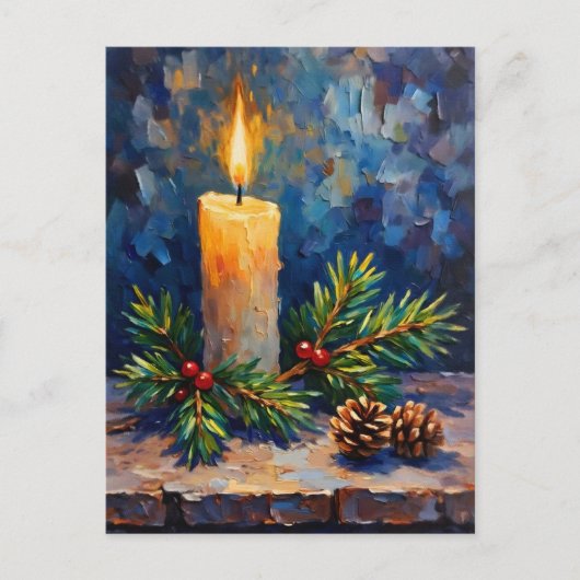 Christmas Candle with Pine Briefkaart (Voorkant)