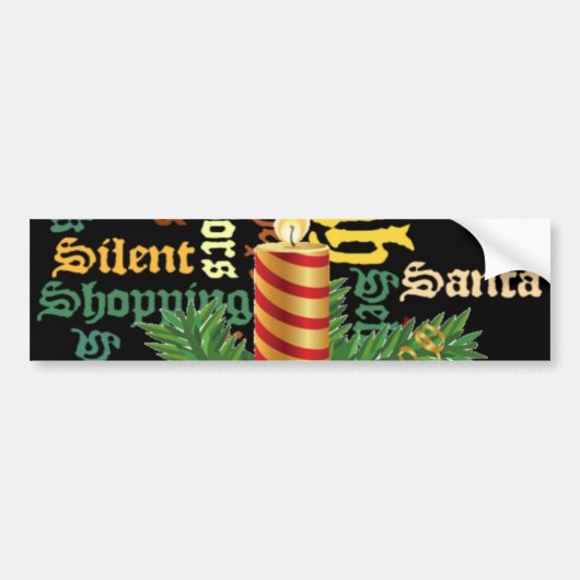 Christmas Candle Word Art Collectie Bumpersticker (Voorkant)