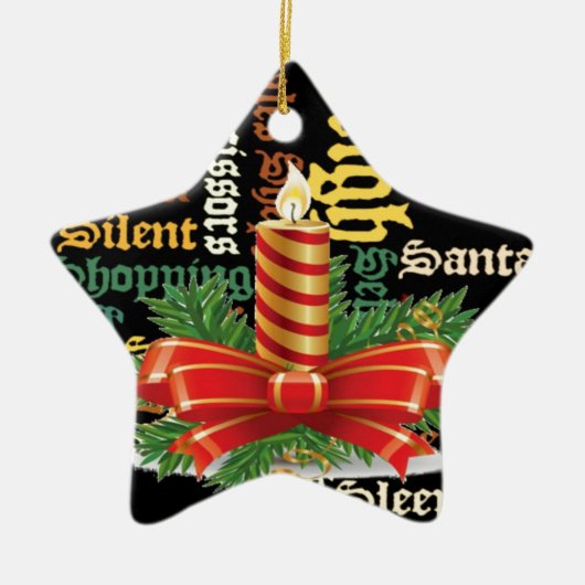 Christmas Candle Word Art Collectie Keramisch Ornament (Voorkant)