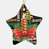 Christmas Candle Word Art Collectie Keramisch Ornament (Links)