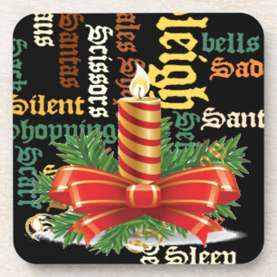 Christmas Candle Word Art Collectie Onderzetter