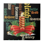 Christmas Candle Word Art Collectie Tegeltje (Voorkant)