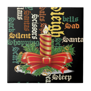 Christmas Candle Word Art Collectie Tegeltje