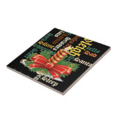 Christmas Candle Word Art Collectie Tegeltje (Zijkant)