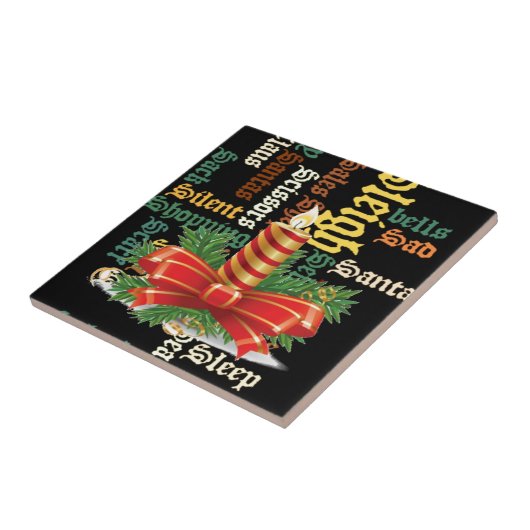 Christmas Candle Word Art Collectie Tegeltje (Zijkant)