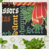 Christmas Candle Word Art Collectie Theedoek (Gevouwen)