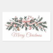 Christmas candles floral pine cone Bouquet Rechthoekige Sticker (Voorkant)