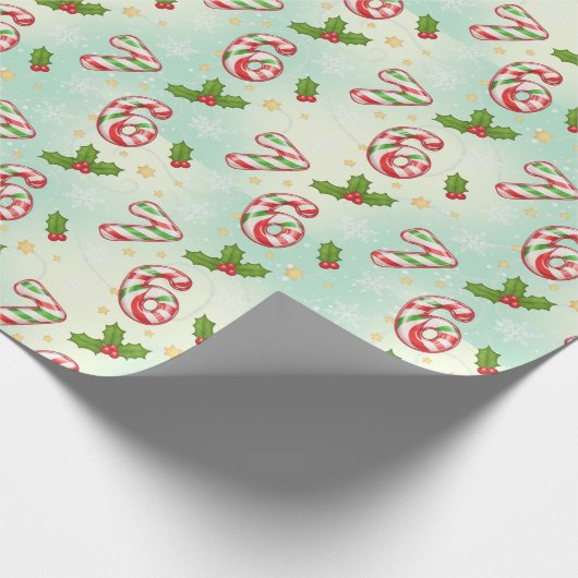 Christmas Candy Cane 6-7 Meme Holiday Cadeaupapier (Hoek)