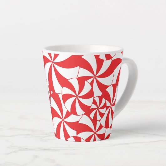 Christmas Candy Cane Coffee Mug Red and White Cup Latte Mok (Rechterhoek)