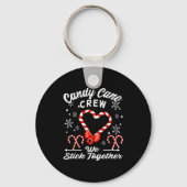 Christmas Candy Cane Crew 2025 Heart Holiday Famil Sleutelhanger (Voorkant)