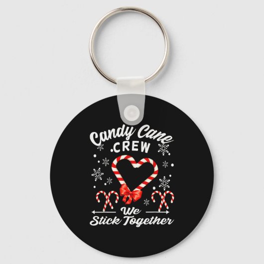 Christmas Candy Cane Crew 2025 Heart Holiday Famil Sleutelhanger (Voorkant)