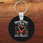 Christmas Candy Cane Crew 2025 Heart Holiday Famil Sleutelhanger (Voorkant)