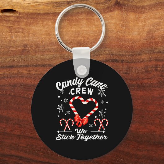 Christmas Candy Cane Crew 2025 Heart Holiday Famil Sleutelhanger (Voorkant)