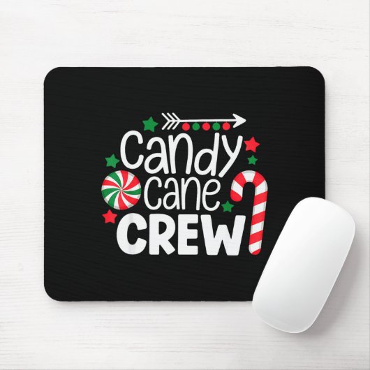Christmas Candy Cane Crew Shirt Women Girls Boys K Muismat (Met muis)