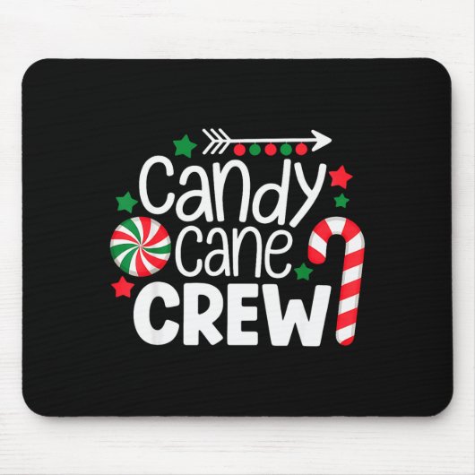 Christmas Candy Cane Crew Shirt Women Girls Boys K Muismat (Voorkant)