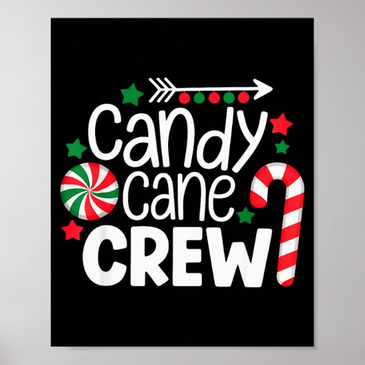 Christmas Candy Cane Crew Shirt Women Girls Boys K Poster (Voorkant)