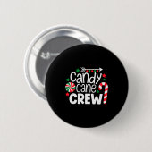 Christmas Candy Cane Crew Shirt Women Girls Boys K Ronde Button 5,7 Cm (Voorkant /achterkant)