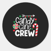 Christmas Candy Cane Crew Shirt Women Girls Boys K Ronde Sticker (Voorkant)