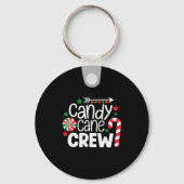 Christmas Candy Cane Crew Shirt Women Girls Boys K Sleutelhanger (Voorkant)