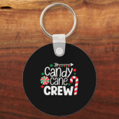 Christmas Candy Cane Crew Shirt Women Girls Boys K Sleutelhanger (Voorkant)