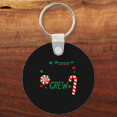 Christmas Candy Cane Crew Shirt Women Girls Boys K Sleutelhanger (Voorkant)