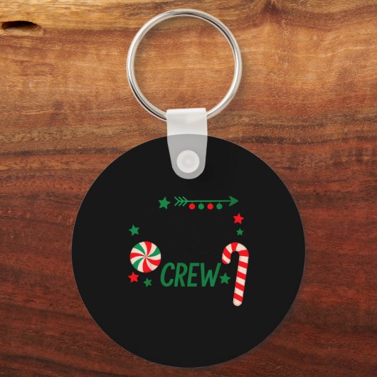 Christmas Candy Cane Crew Shirt Women Girls Boys K Sleutelhanger (Voorkant)