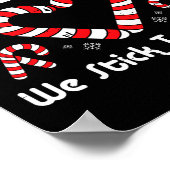 Christmas Candy Cane Crew Stick Together Xmas Wome Poster (Hoek)