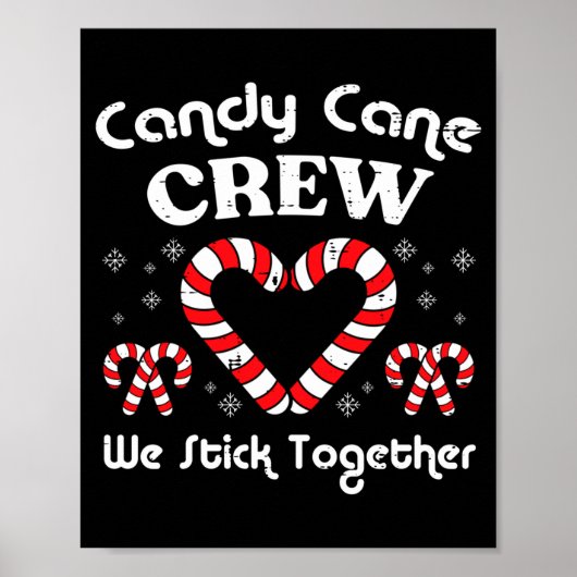 Christmas Candy Cane Crew Stick Together Xmas Wome Poster (Voorkant)