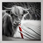 Christmas Candy Cane Critters Highland Koe Poster (Voorkant)
