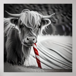 Christmas Candy Cane Critters Highland Koe Poster