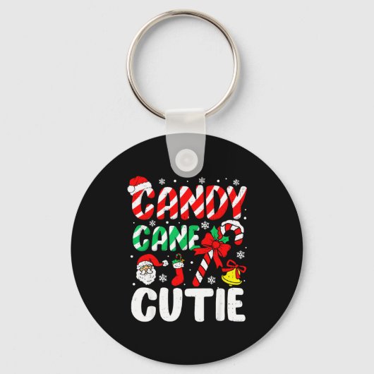 Christmas Candy Cane Cutie Xmas Holiday Toddler Ki Sleutelhanger (Voorkant)
