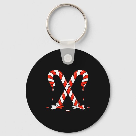 Christmas Candy Cane Drip Boys Girls Kids  Sleutelhanger (Voorkant)