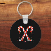 Christmas Candy Cane Drip Boys Girls Kids  Sleutelhanger (Voorkant)