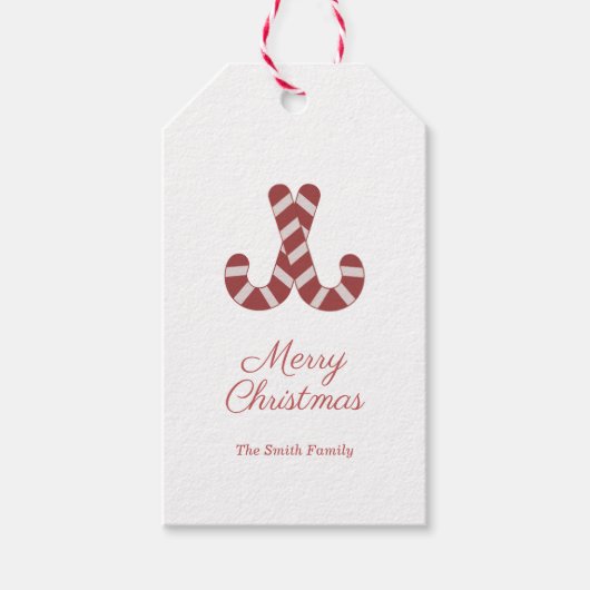 Christmas Candy Cane Gift Label Cadeaulabel (Voorkant)