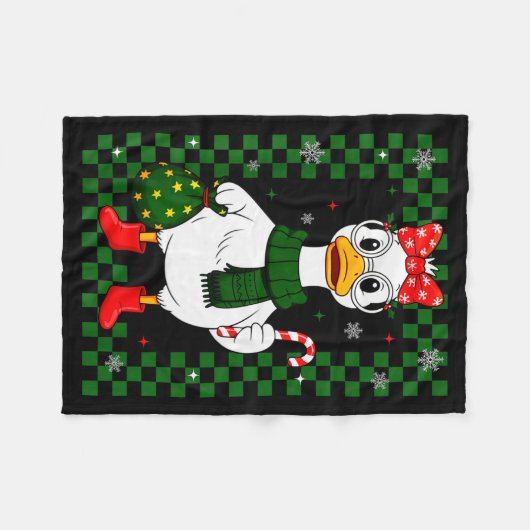 Christmas Candy Cane Goose Matching Couple Xmas Bo Fleece Deken (Voorkant (Horizontaal))