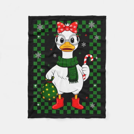 Christmas Candy Cane Goose Matching Couple Xmas Bo Fleece Deken (Voorkant)