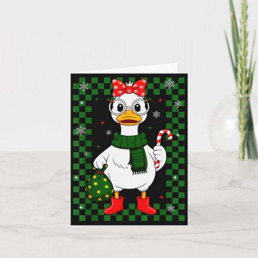 Christmas Candy Cane Goose Matching Couple Xmas Bo Kaart (Voorkant)