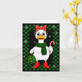 Christmas Candy Cane Goose Matching Couple Xmas Bo Kaart (Gele Bloem)