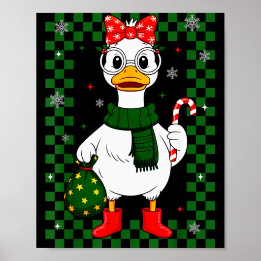 Christmas Candy Cane Goose Matching Couple Xmas Bo Poster (Voorkant)
