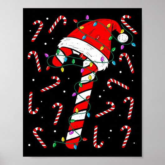 Christmas Candy Cane Hat Santa Xmas Holiday Toddle Poster (Voorkant)