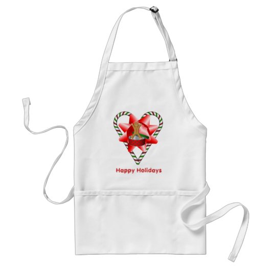 Christmas Candy Cane Heart Bow Holiday Schort (Voorkant)
