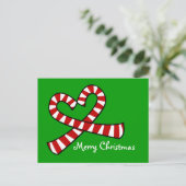 Christmas Candy Cane Heart Briefkaart (Staand voorkant)