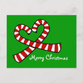 Christmas Candy Cane Heart Briefkaart (Voorkant)