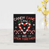 Christmas Candy Cane Heart Crew Family Matching Pa Kaart (Gele Bloem)